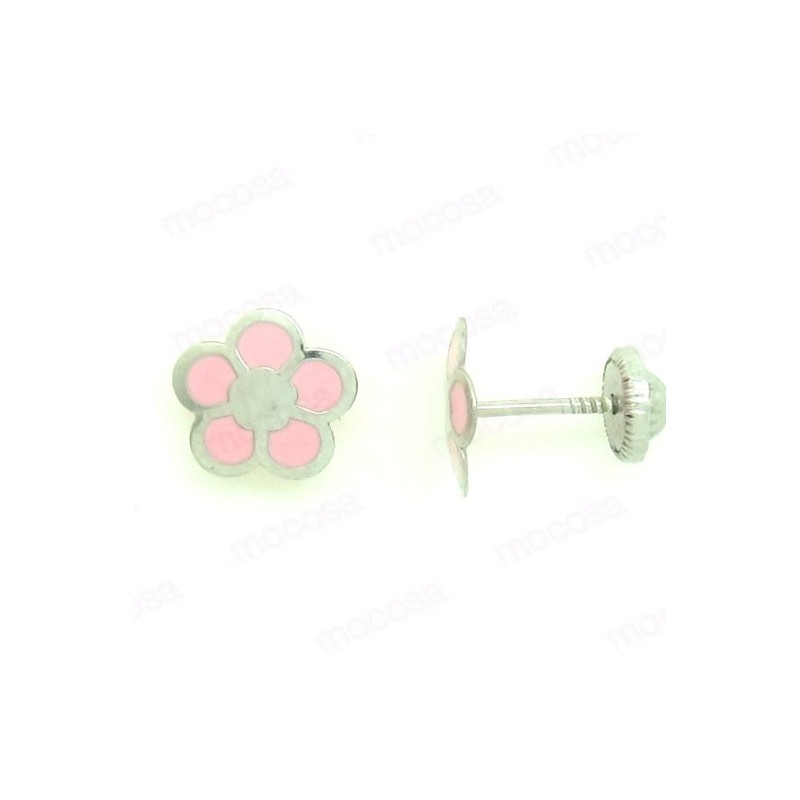 PENDIENTES MARGARITA PLATA ESMALTE