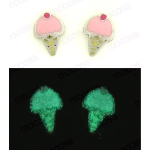 PENDIENTES HELADO PLATA Y ESMALTE