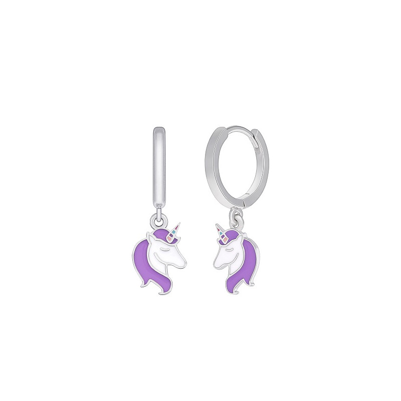 PENDIENTES UNICORNIO MORADO