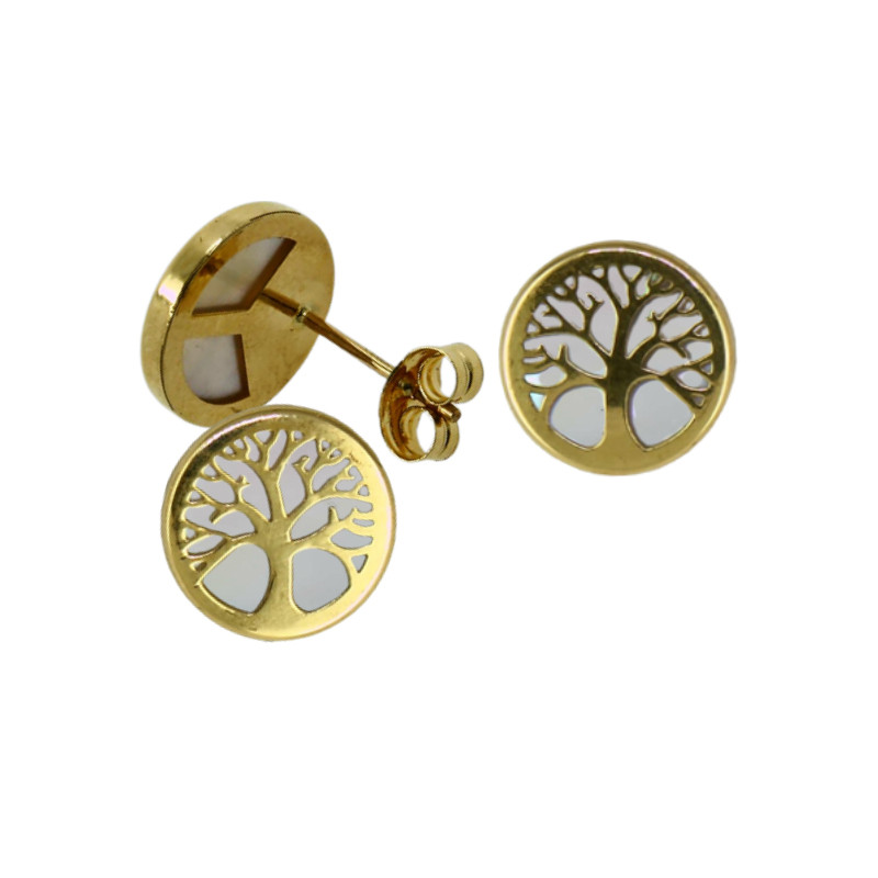 PENDIENTES NACAR ARBOL VIDA ORO 