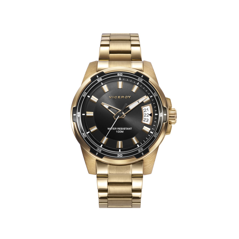 RELOJ ACERO IP DORADO