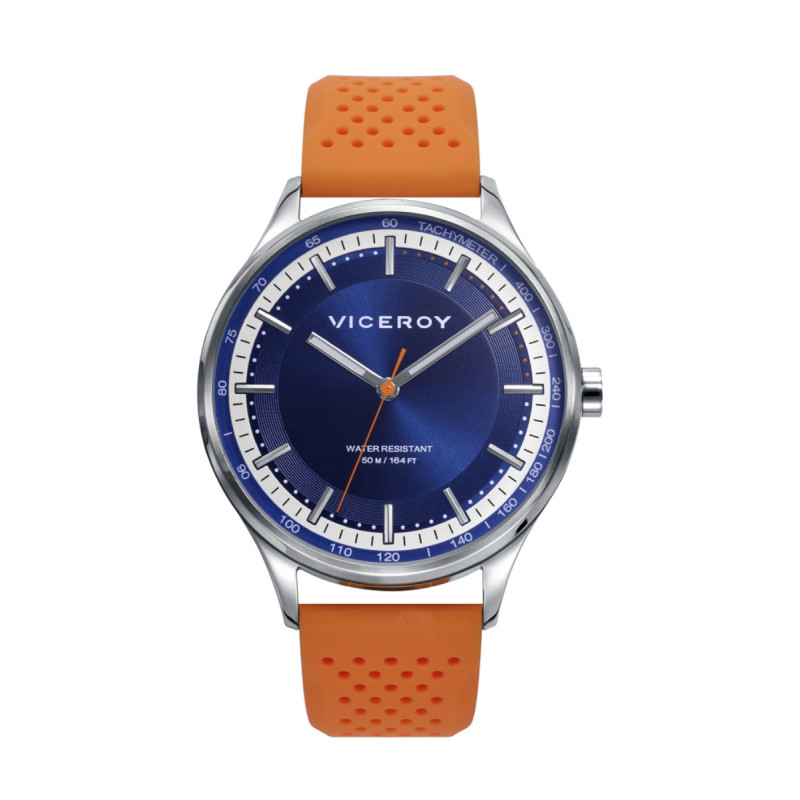 RELOJ ACERO CORREA NARANJA