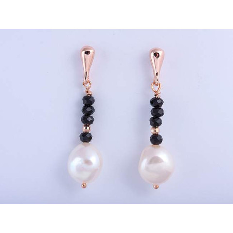 PENDIENTES NEGRO Y PERLA ZEN