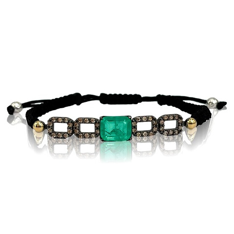 PULSERA ESMERALDA MACRAME 