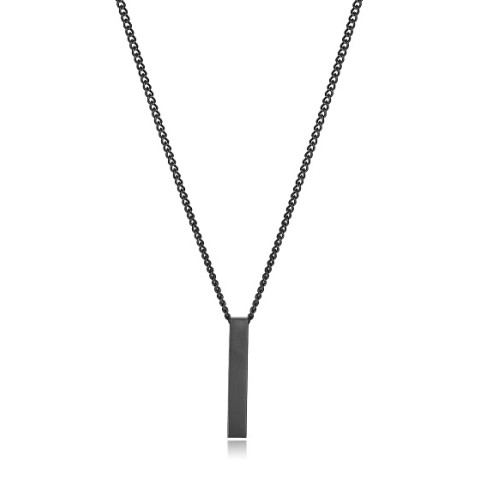 COLLAR ACERO IP NEGRO 